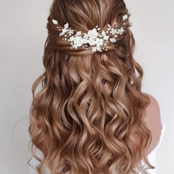 Accessories - Flower Bride Wedding Hair Vine Pearl Bridal Headpiece Leaf Hair Accessories Hair